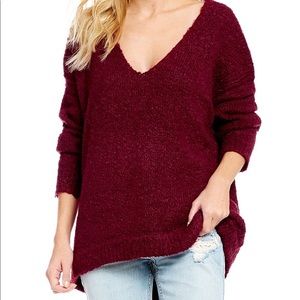 Free People Burgundy sweater